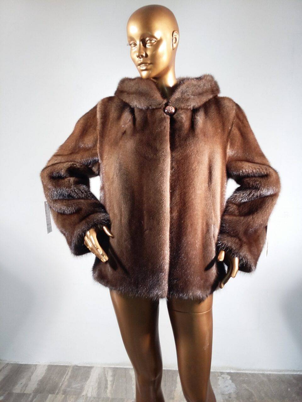 Real Fur Pastel Mink fur Jacket with Hood
